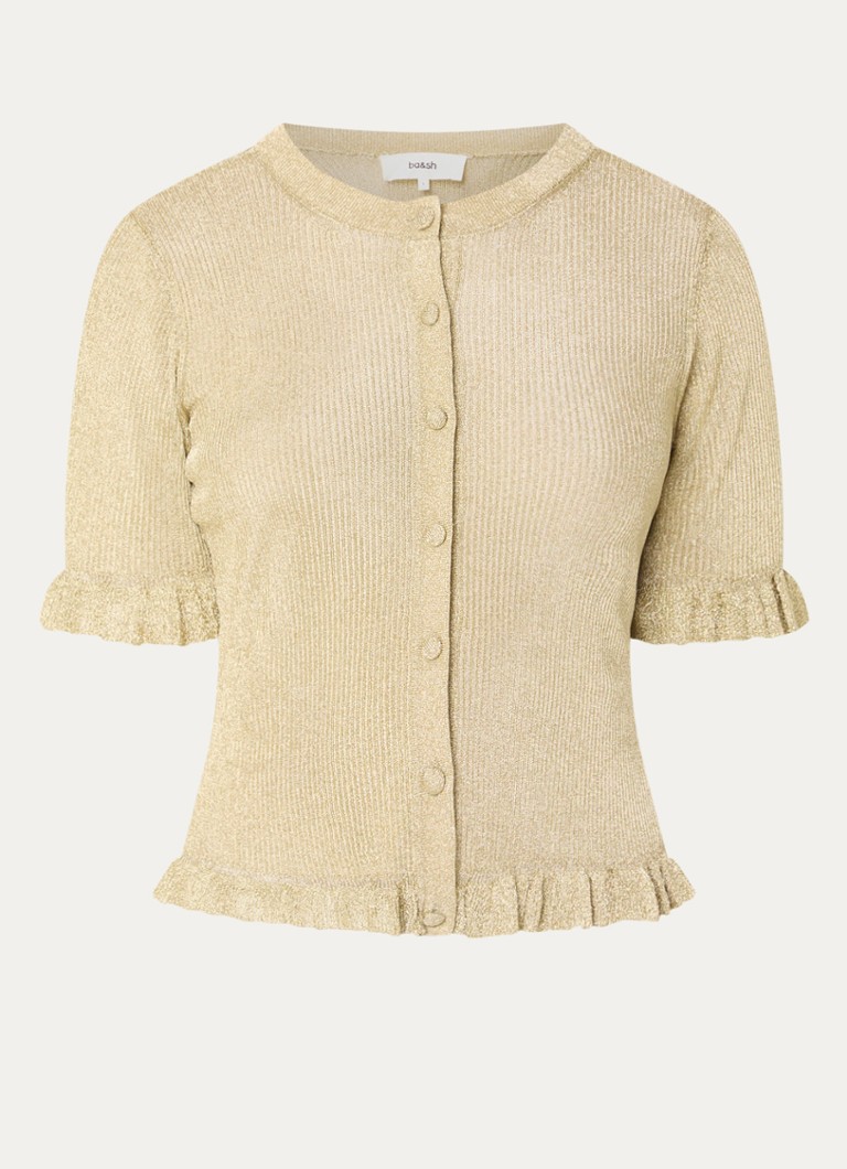 Ba&sh Dames Top met metallic finish in de kleur Goud