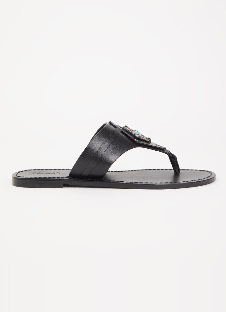 Ba&sh Dames Tcor slipper van leer in de kleur Zwart