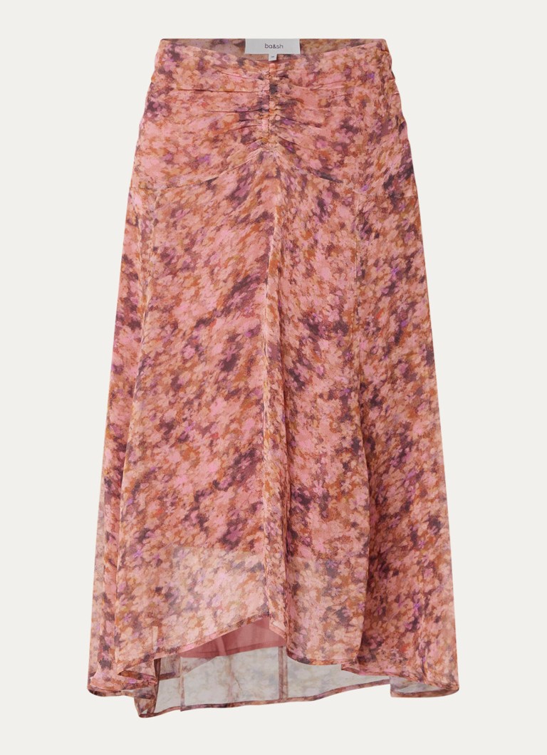 Ba&sh Dames Aimee midi rok met print in de kleur Roze