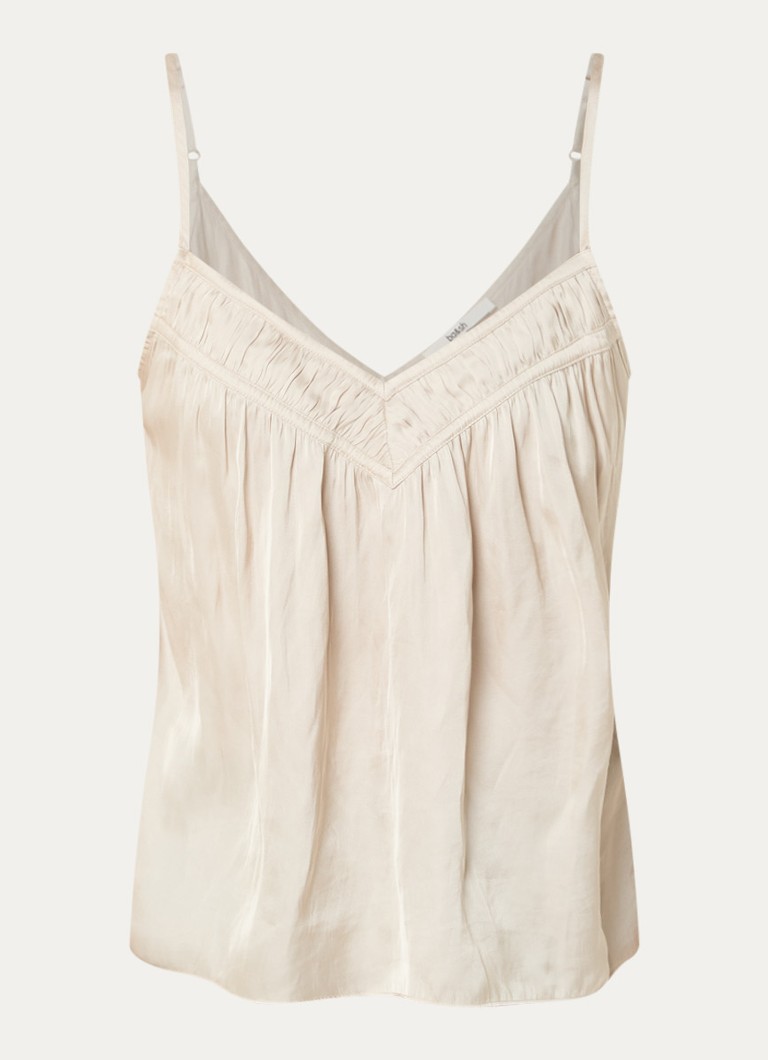 Ba&sh Dames Clovis top met spaghetti bandjes en glanzende finish in de kleur Beige