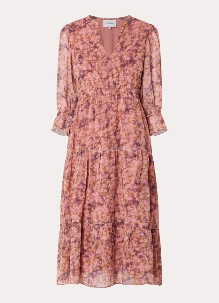 Ba&sh Dames Aema maxi tuniekjurk met print in de kleur Roze