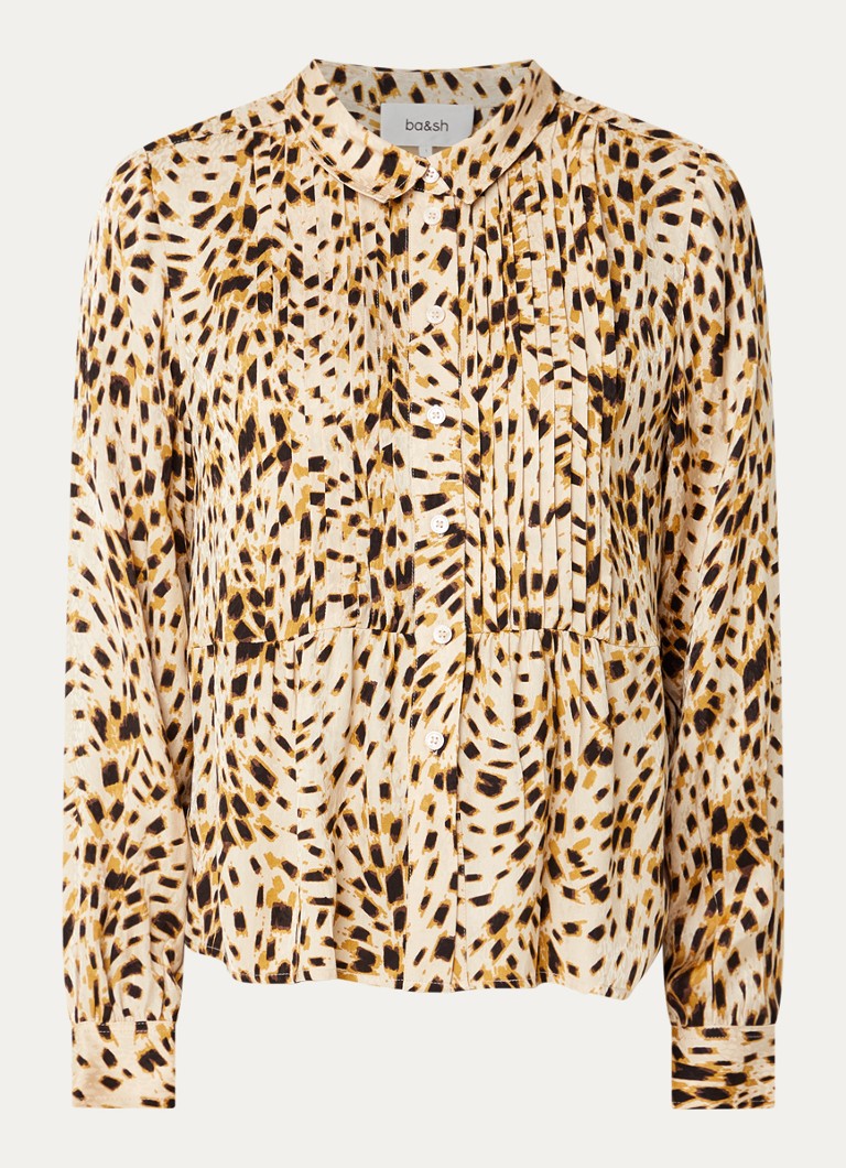 Ba&sh Dames Hony blouse met dierenprint in de kleur Gebroken wit