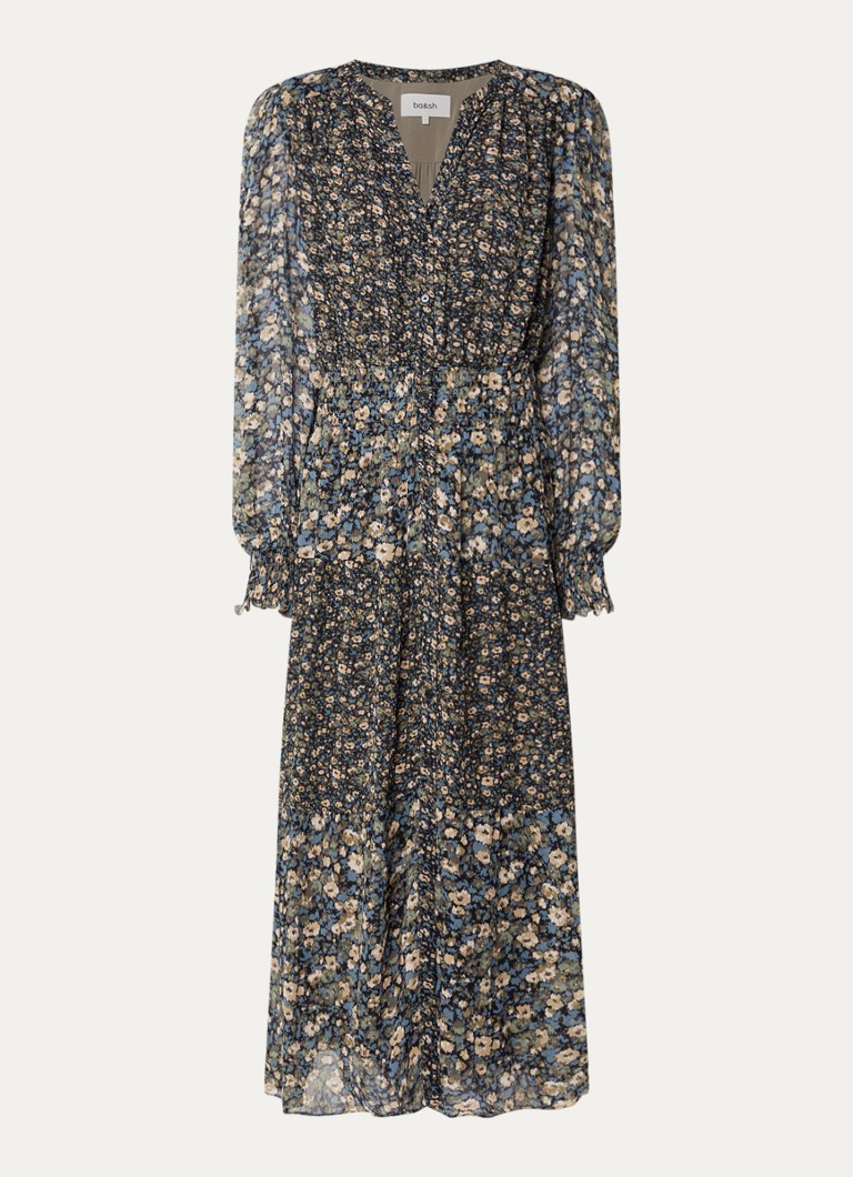 Ba&sh Dames Kaxy maxi blousejurk met split in de kleur Khaki