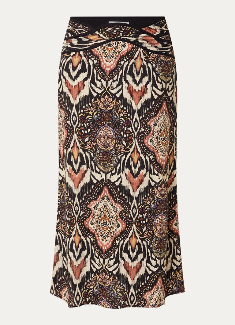 Ba&sh Dames Zaim maxi rok met print in de kleur Zwart