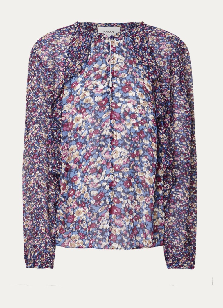 Ba&sh Dames Kross tuniek met print en V-hals in de kleur Blauw
