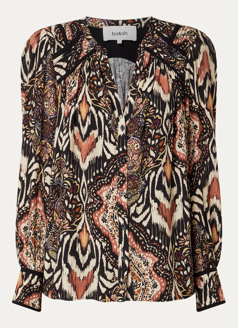 Ba&sh Dames Zolie blouse met print in de kleur Zwart