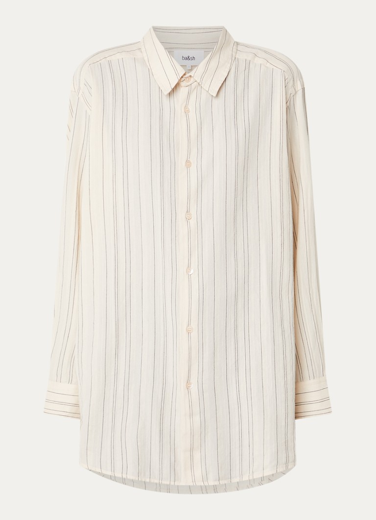 Ba&sh Dames Sisa blouse met streepprint in de kleur Gebroken wit
