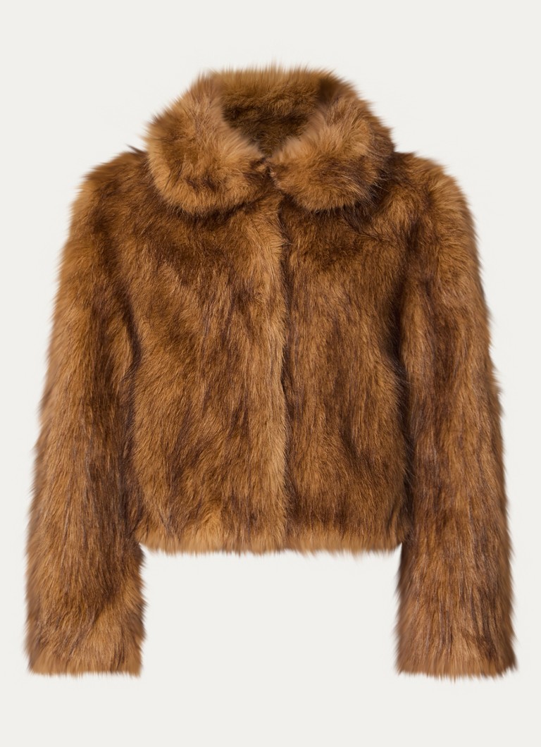 Ba&sh Dames Lendy jack van imitatiebont in de kleur Camel