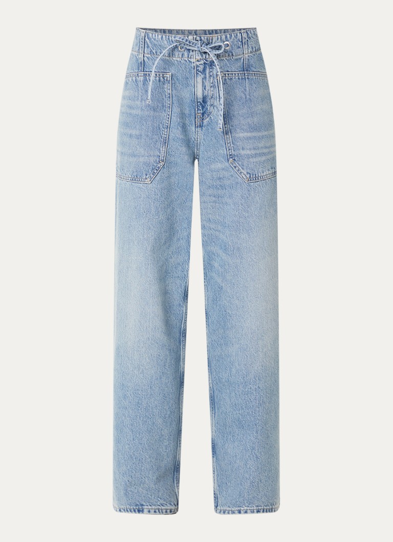 Ba&sh Dames Cocy high waist straight fit jeans met lichte wassing in de kleur Indigo