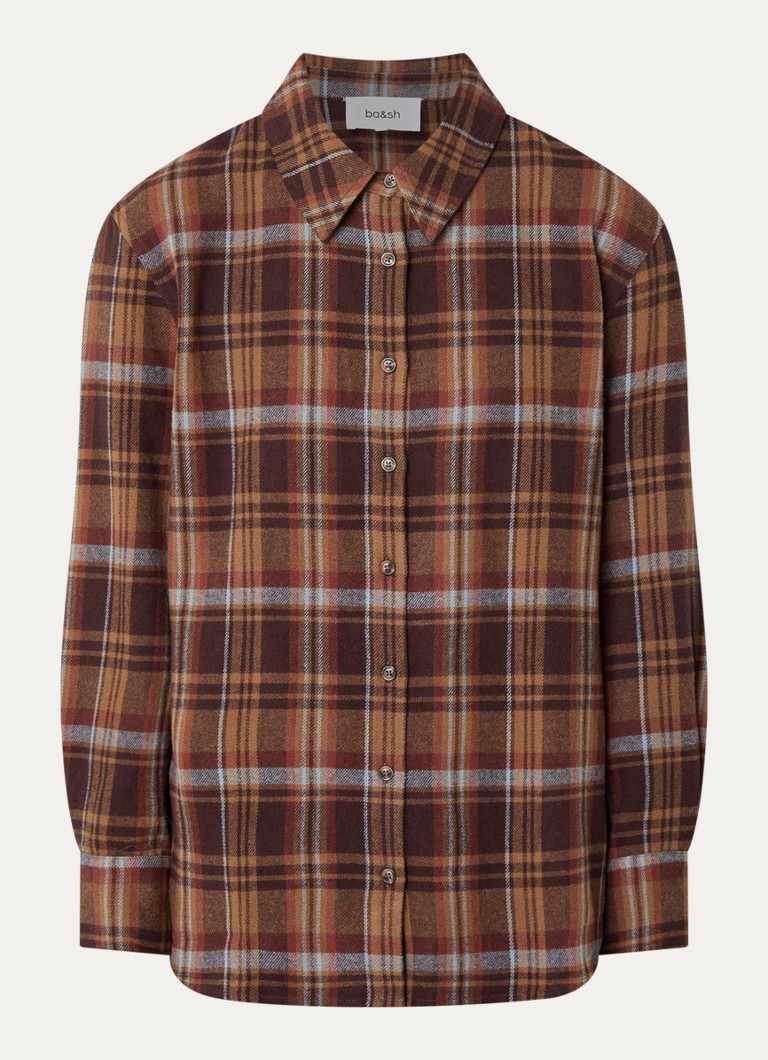 Ba&sh Dames Roxea blouse met ruitdessin in de kleur Roodbruin
