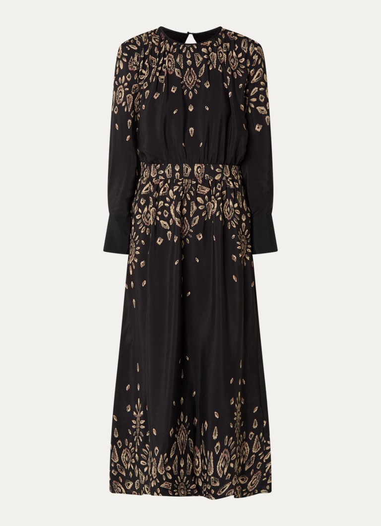 Ba&sh Dames Belline maxi tuniekjurk met print in de kleur Zwart