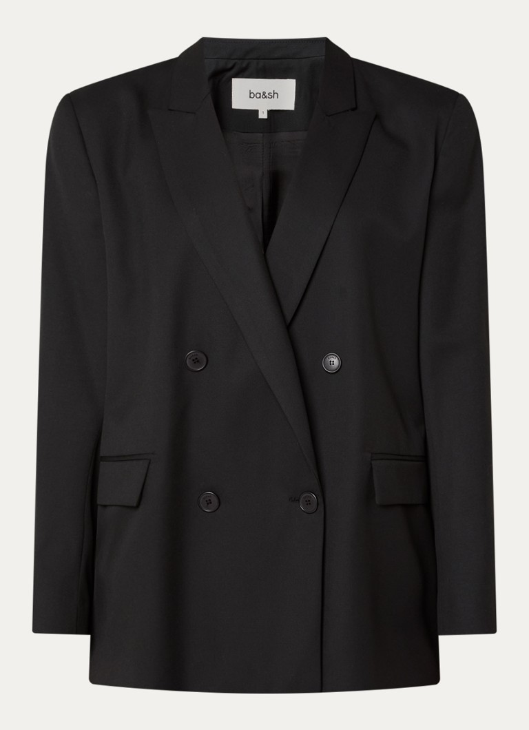 Ba&sh Dames Claro blazer in wolblend met klepzakken in de kleur Zwart