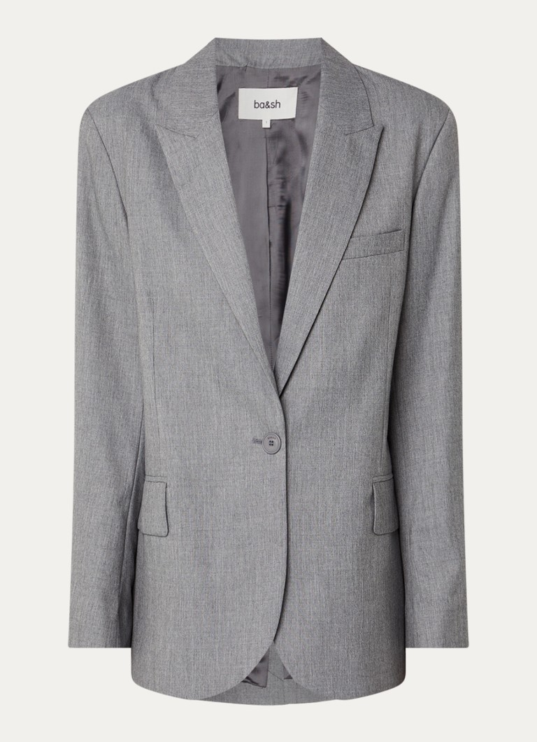 Ba&sh Dames Cayne blazer in wolblend met klepzakken in de kleur Grijsmele