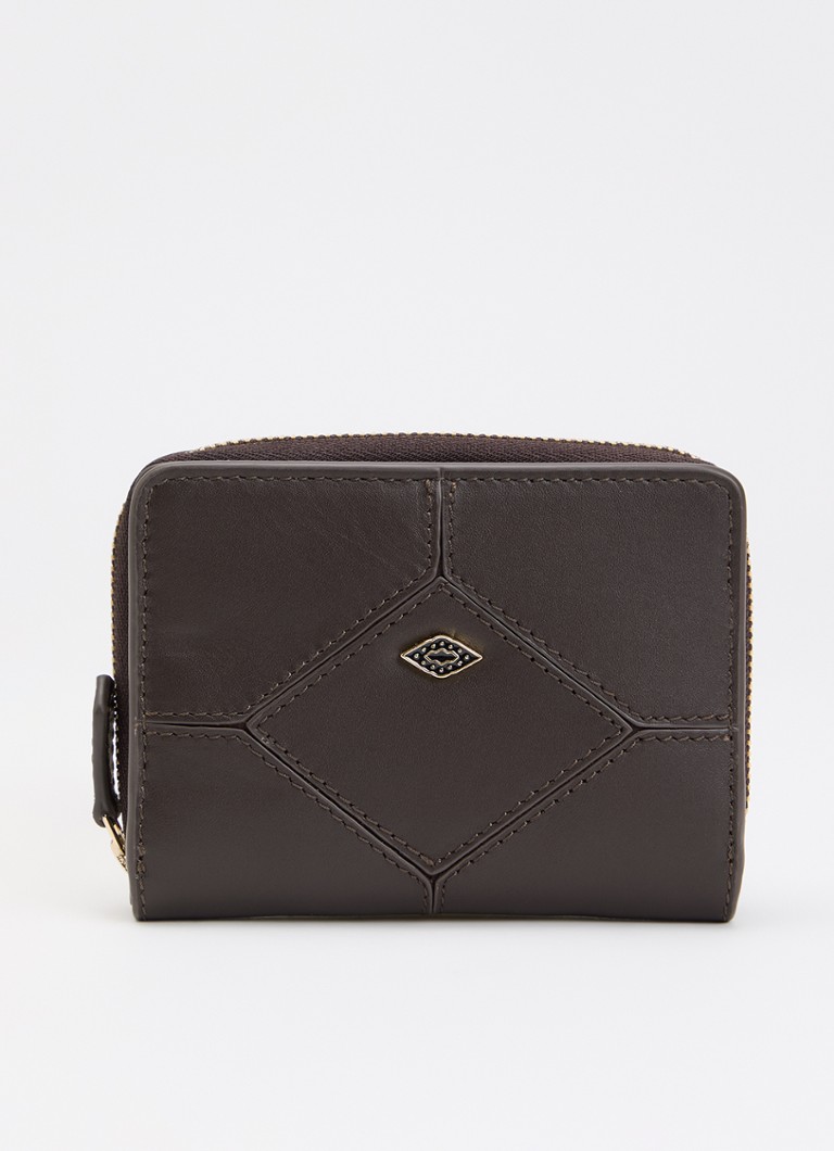 Ba&sh Dames Bifold portemonnee van leer in de kleur Donkerbruin