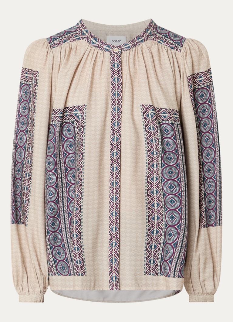 Ba&sh Dames Olivio tuniek met print in de kleur Gebroken wit