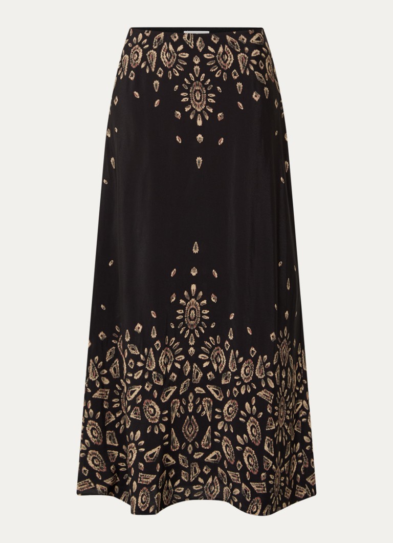Ba&sh Dames Banessa maxi rok met print in de kleur Zwart