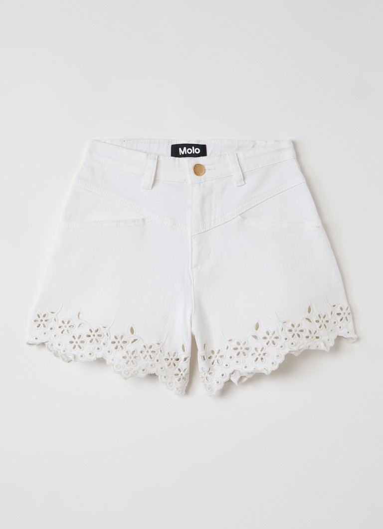 Molo Meisjes Adalyn straight fit korte broek in de kleur Gebroken wit, maat: 5-6Y=116