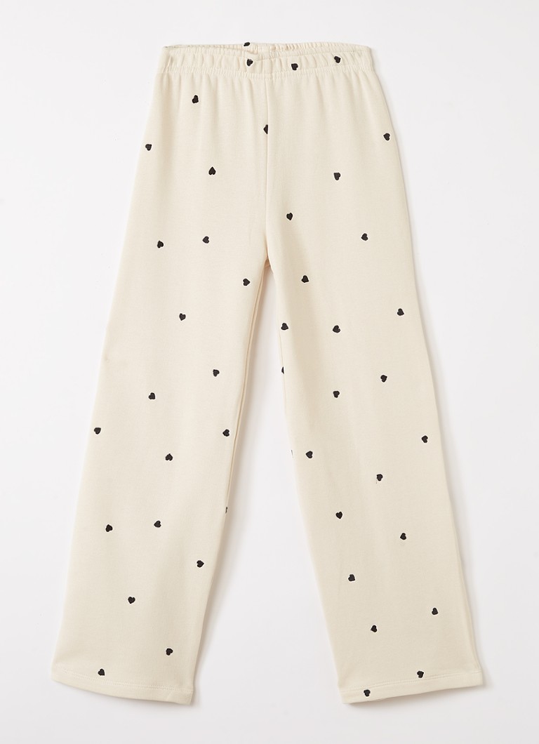 Molo Meisjes Anna straight fit joggingbroek met borduring in de kleur Zand, maat: 13-14Y=164