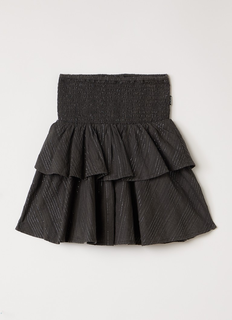 Molo Meisjes Bonita rok met smockwerk in de kleur Antraciet, maat: 11-12Y=152