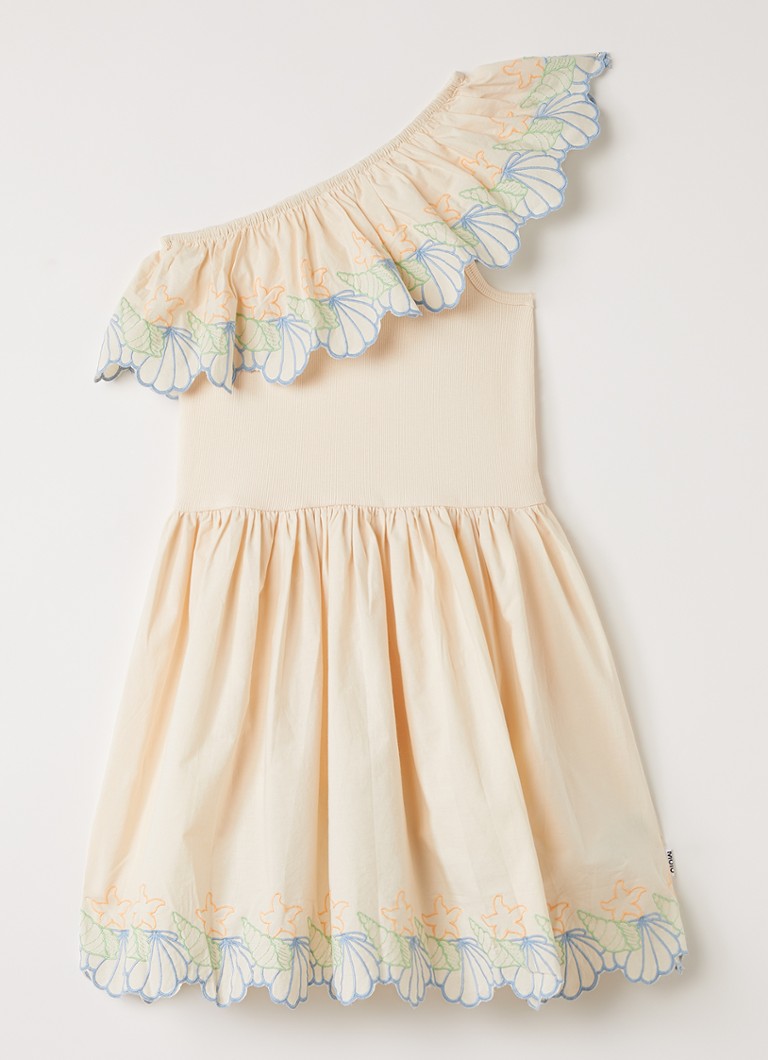 Molo Meisjes Cato jurk met borduring in de kleur Creme, maat: 5-6Y=116