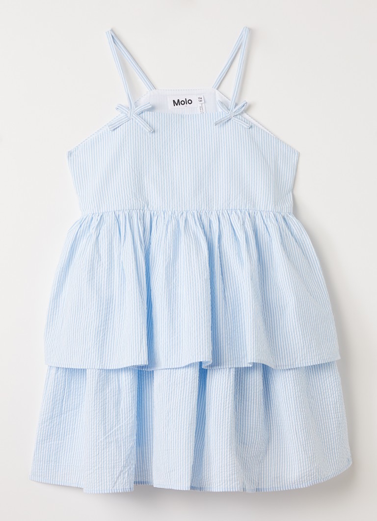 Molo Meisjes Chelsea jurk met ruches in de kleur Lichtblauw, maat: 7-8Y=128
