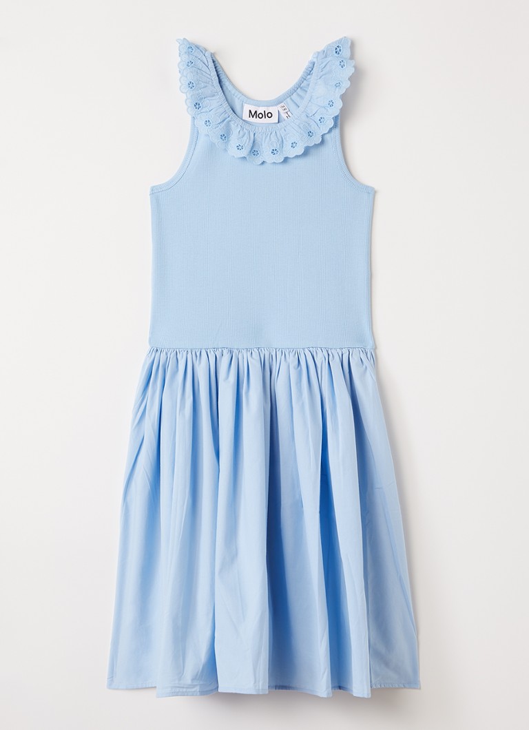 Molo Meisjes Croco jurk met broderie in de kleur Blauwgrijs, maat: 3-4Y=104