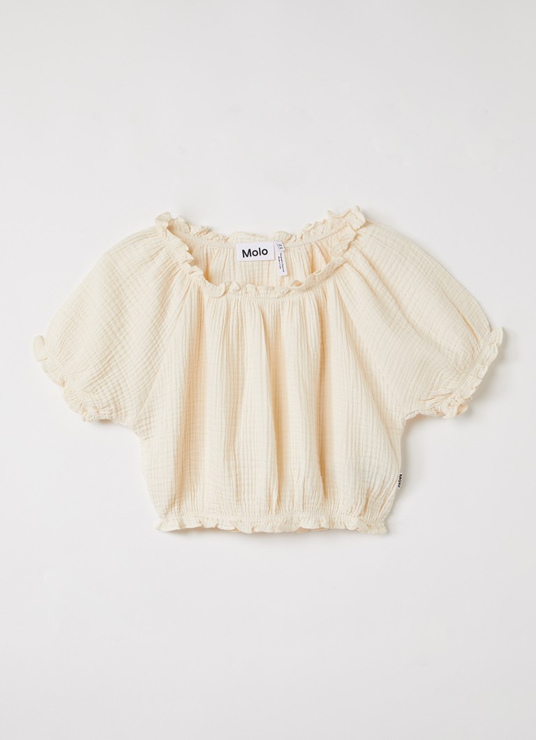 Molo Meisjes Rafaela top met structuur in de kleur Creme, maat: 7-8Y=128