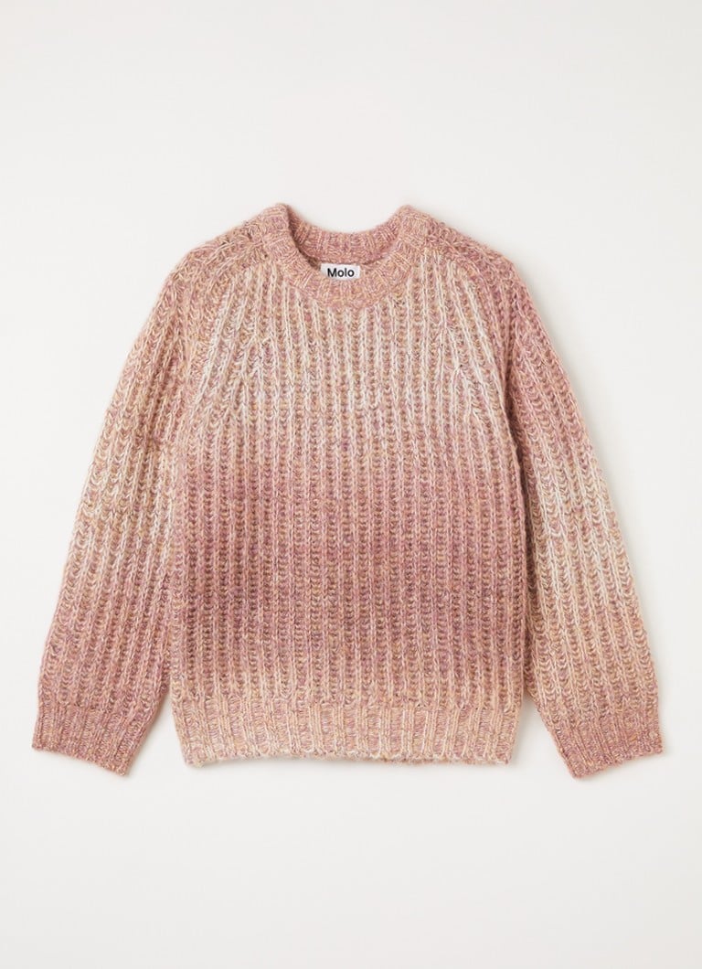 Molo Meisjes Bosse grofgebreide trui in wolblend in de kleur Beige, maat: 13-14Y=164