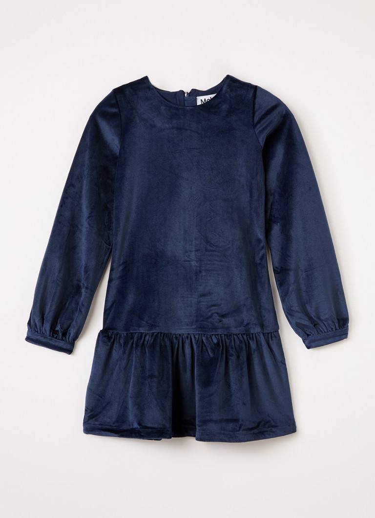 Molo Meisjes Cami jurk van fluweel in de kleur Donkerblauw, maat: 11-12Y=152