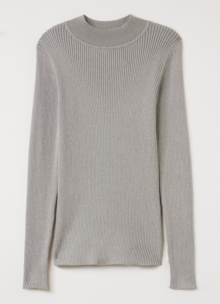 Molo Meisjes Ginevra grofgebreide pullover met lurex in de kleur Grijs, maat: 15-16Y=176