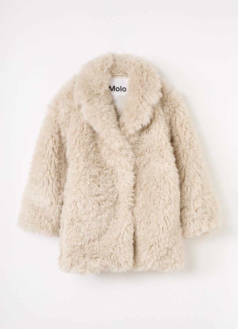 Molo Meisjes Helin mantel van teddy in de kleur Beige, maat: 15-16Y=176