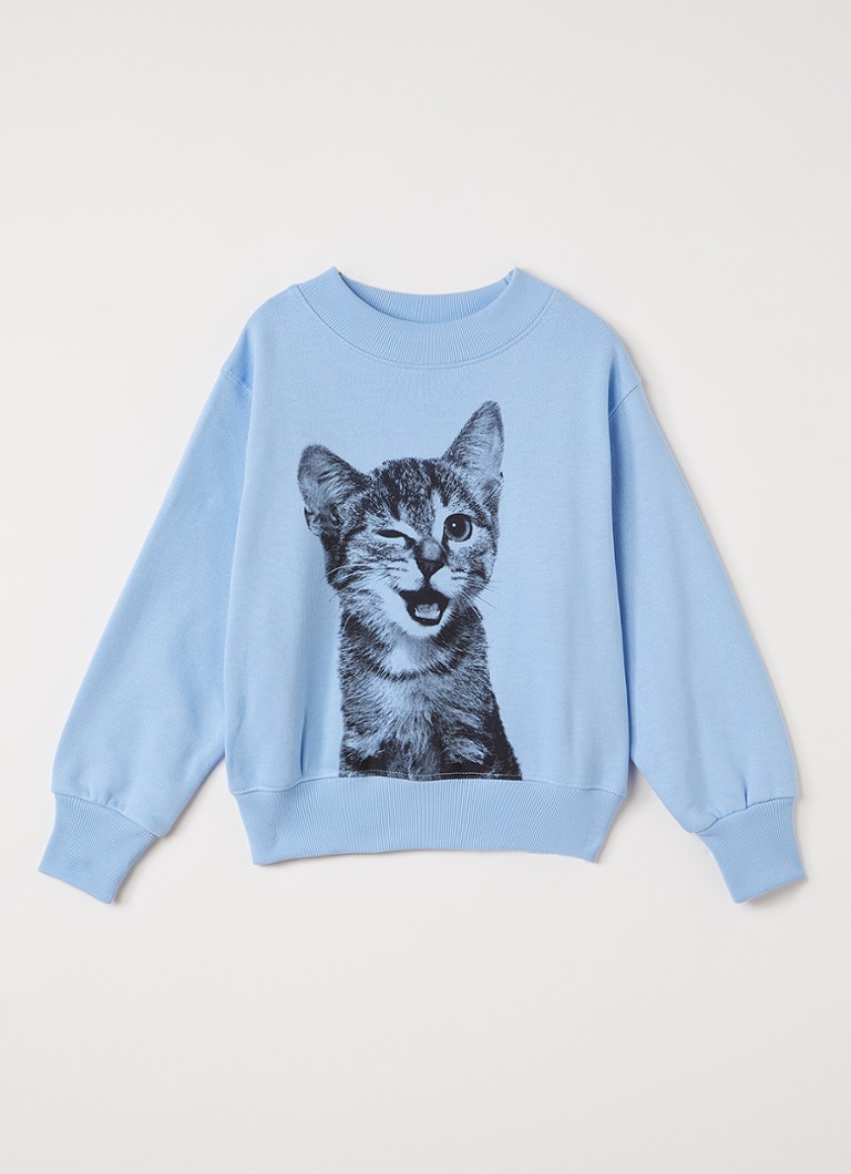 Molo Meisjes Marge sweater met print in de kleur Blauw, maat: 110