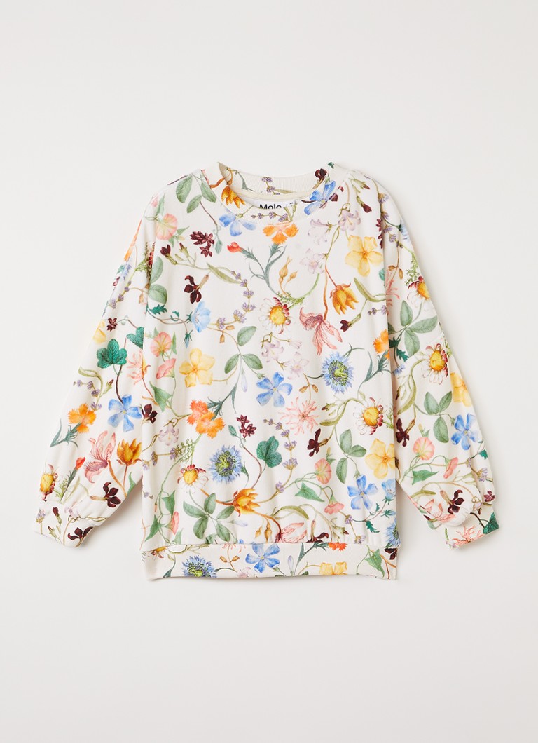 Molo Meisjes Marika sweater met bloemenprint in de kleur Gebroken wit, maat: 11-12Y=152