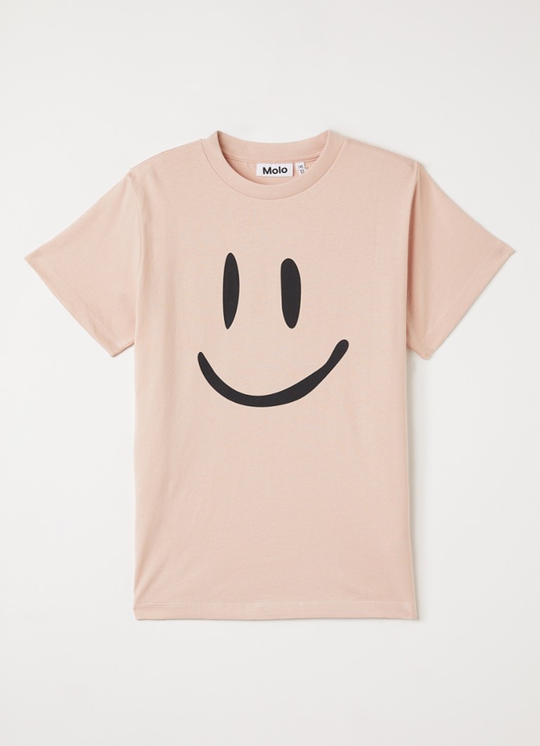 Molo Meisjes Roxo T-shirt met print in de kleur Oudroze, maat: 7-8Y=128