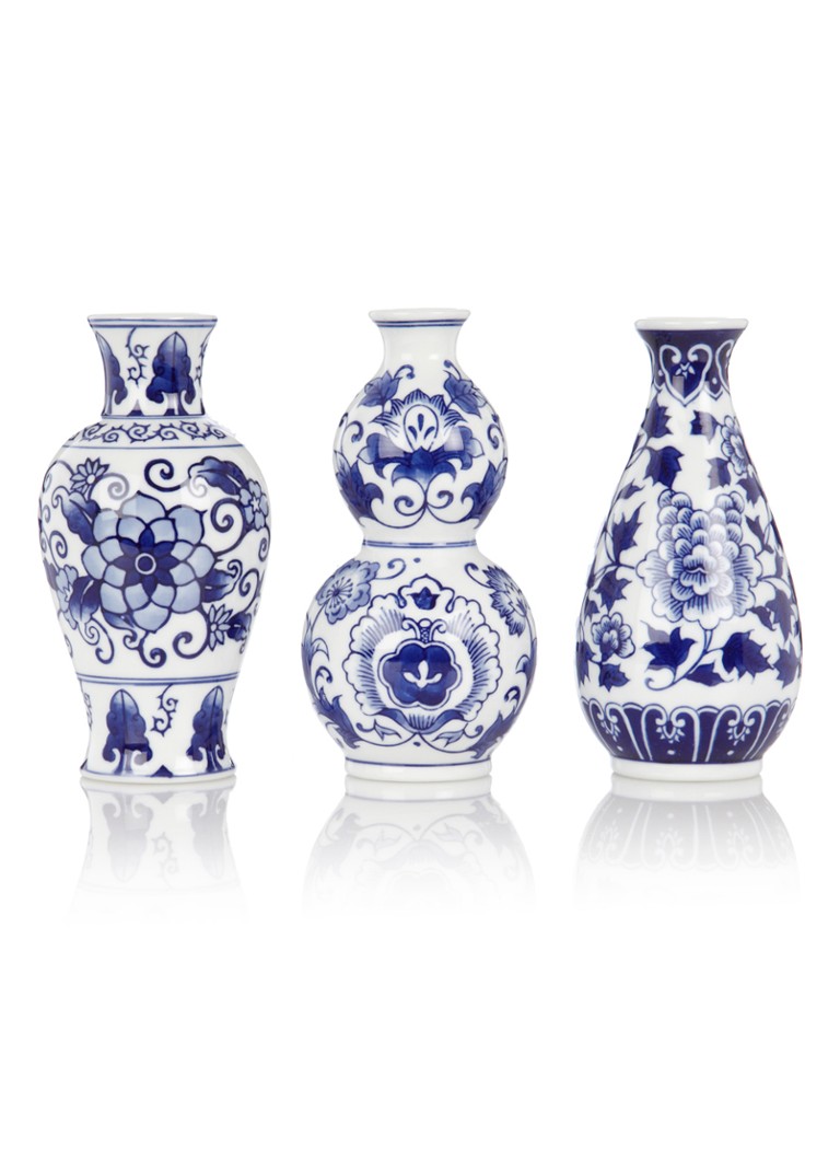 &Klevering Dutch Delight vazen in set van 3 Blauw - Deal
