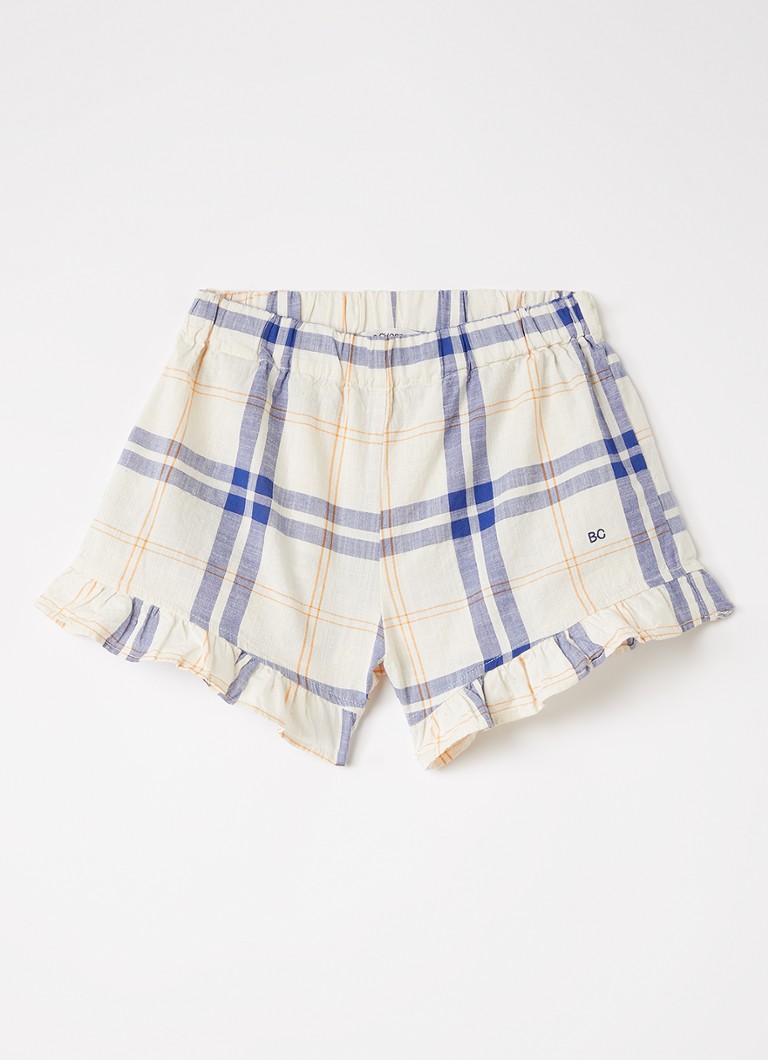 BOBO CHOSES Meisjes Loose fit korte broek met ruitdessin in de kleur Gebroken wit, maat: 10-11Y=140