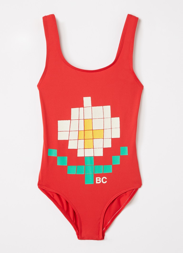 BOBO CHOSES Meisjes Daisy badpak met print in de kleur Rood, maat: 6-7Y=116