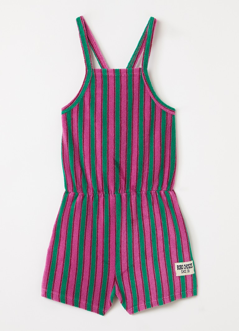 BOBO CHOSES Meisjes Straight fit playsuit met streepprint in de kleur Paars, maat: 4-5Y=104
