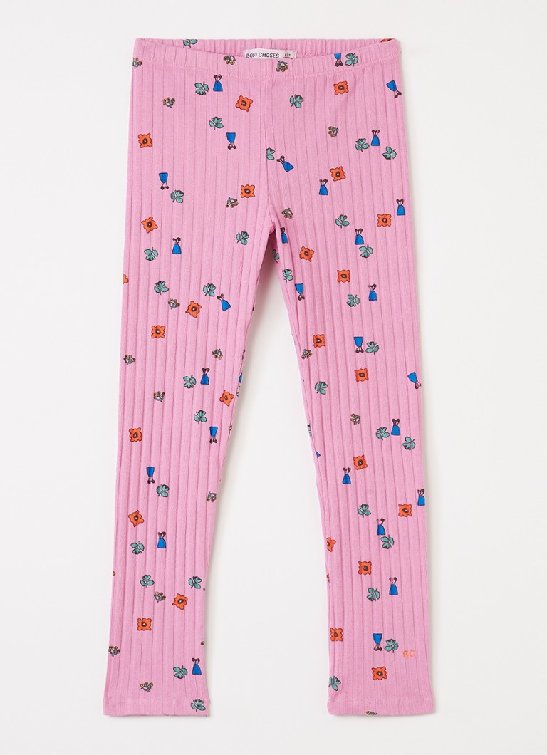 BOBO CHOSES Meisjes Legging met bloemenprint in de kleur Roze, maat: 4Y-5Y=104