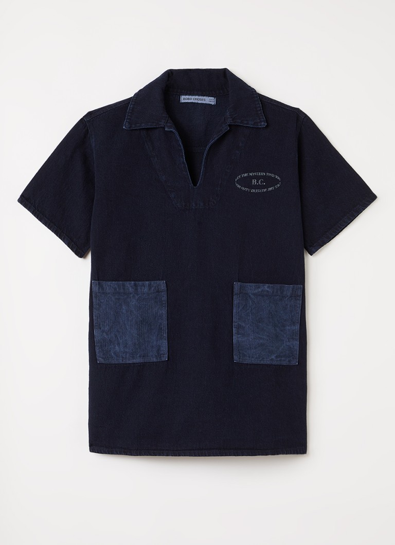 BOBO CHOSES Mystery tuniekjurk van denim met logo in de kleur Indigo, maat: 8Y-9Y=128