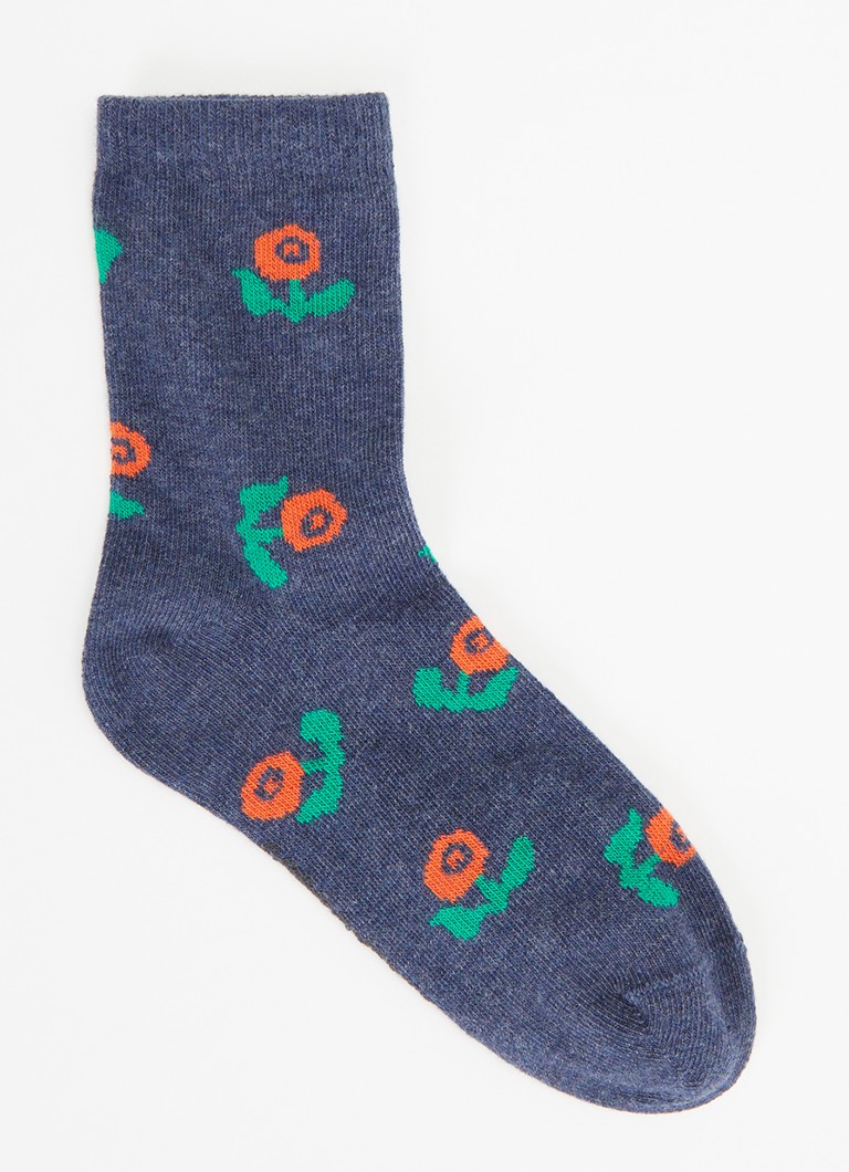 BOBO CHOSES Meisjes Stamp Bloom sokken met bloemenprint in de kleur Violet, maat: 35-37