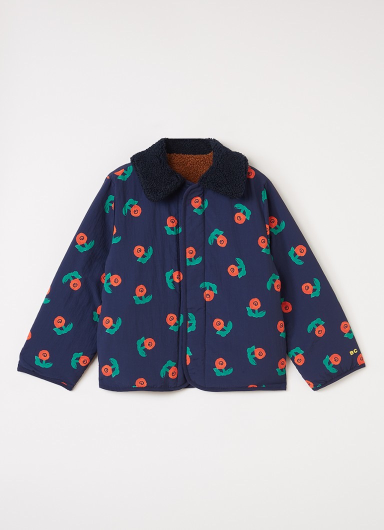 BOBO CHOSES Meisjes Reversible jack met print in de kleur Donkerblauw, maat: 8Y-9Y=128