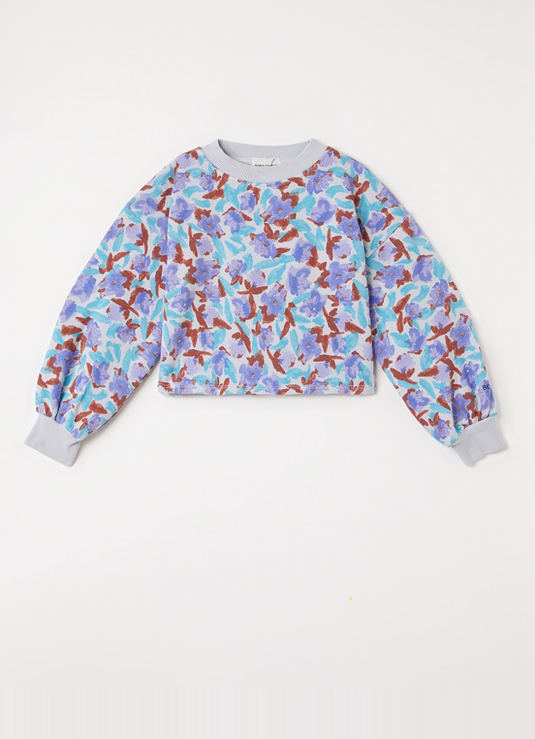 BOBO CHOSES Meisjes Sweater met bloemenprint in de kleur Paars, maat: 8Y-9Y=128