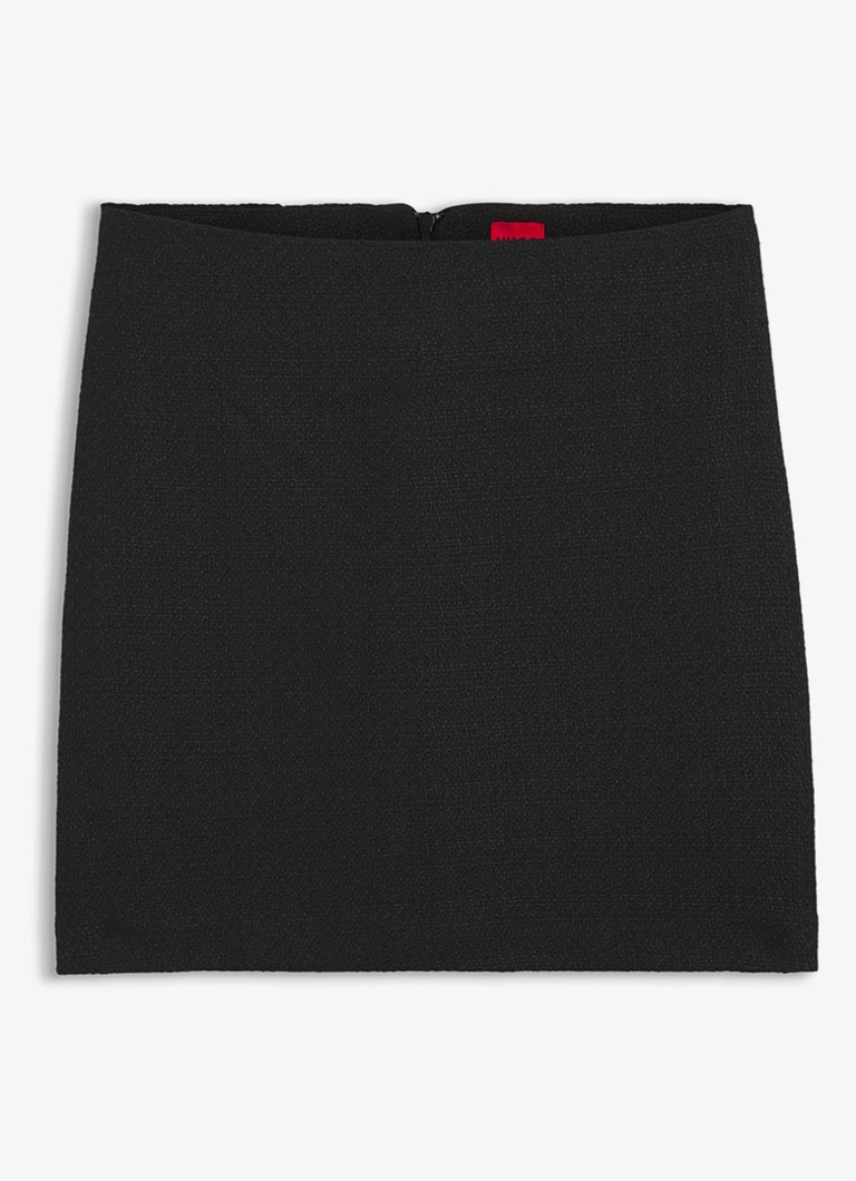 HUGO Dames Minirok van bouclémateriaal in de kleur Zwart