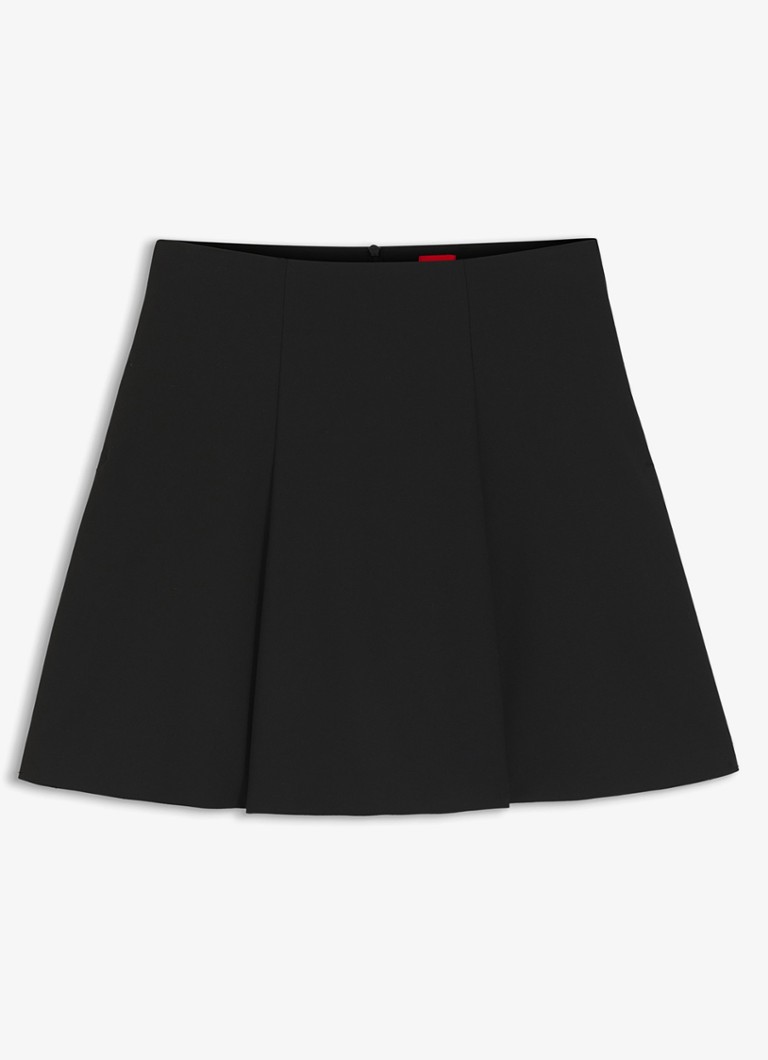 HUGO Dames Mini rok met plooien in de kleur Zwart