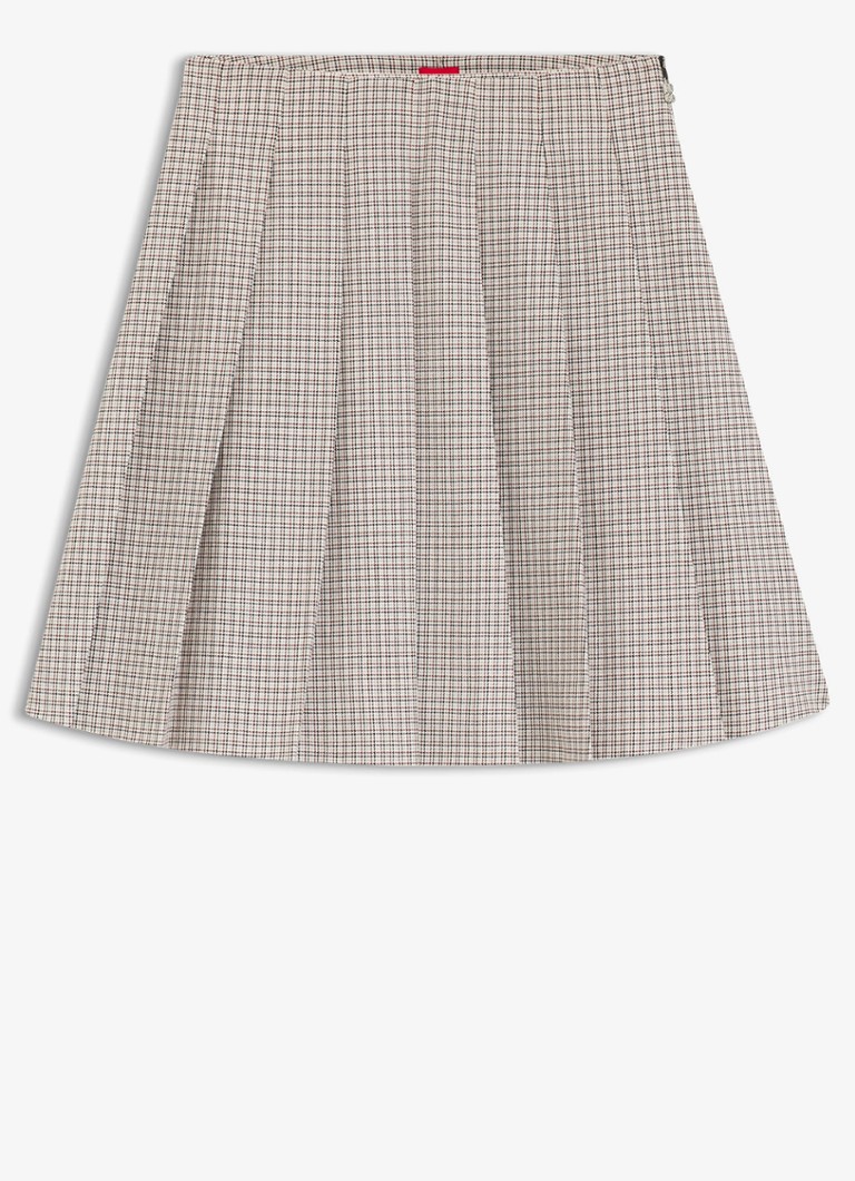HUGO Dames Mini rok met ruitdessin in de kleur Beige
