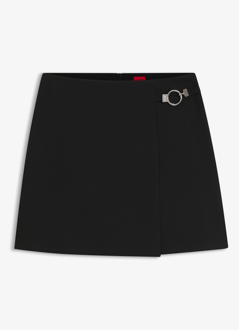HUGO Dames Mini rok met ceintuur in de kleur Zwart