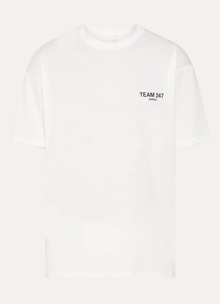 Represent Heren Team 247 T-Shirt met logo- en backprint in de kleur Wit, maat: S