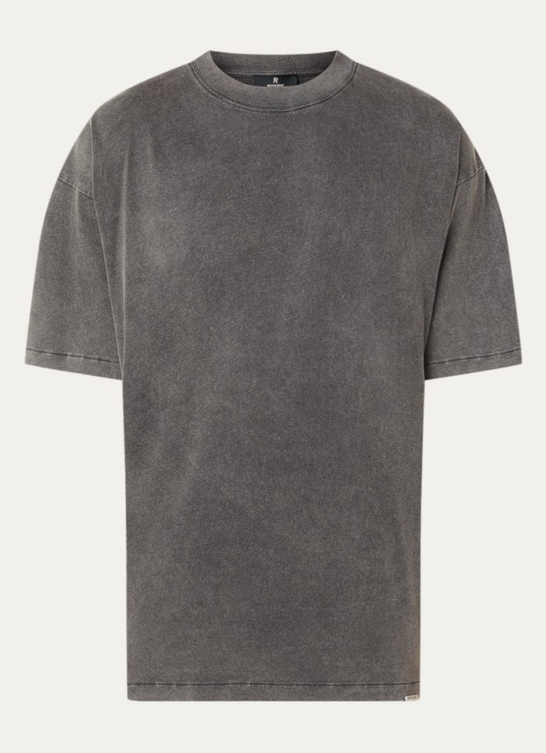 Represent Heren Initial oversized T-shirt met verwassen afwerking in de kleur Donkergrijs, maat: S