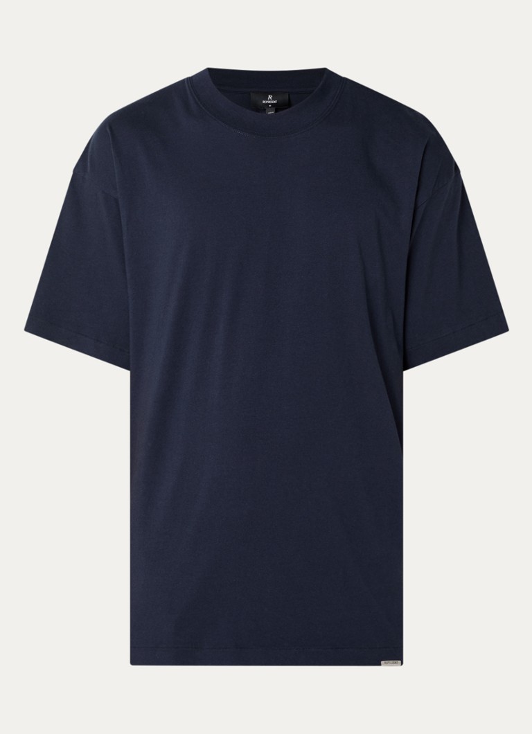 Represent Heren T-shirt met logo- en backprint in de kleur Donkerblauw, maat: XL